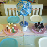 cupcake decorating party table