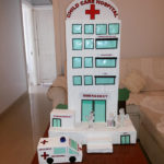 DIY cardboard box hospital model