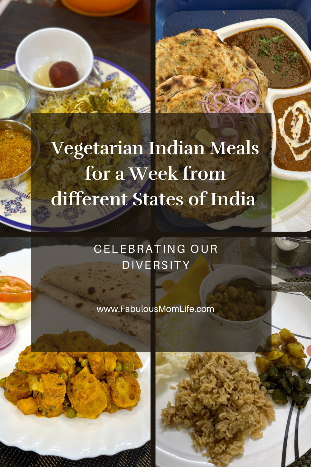 Celebrating Our Diversity - Vegetarian Indian Meals for a Week from Different States of India