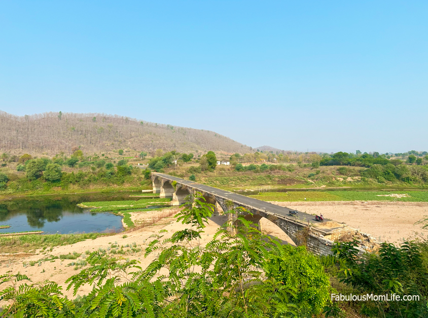 Views of the quaint Old Kanhan Bridge from new bridge