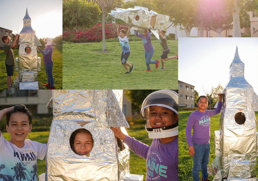 DIY Homemade Cardboard Rocket Costume for Halloween or Fancy Dress