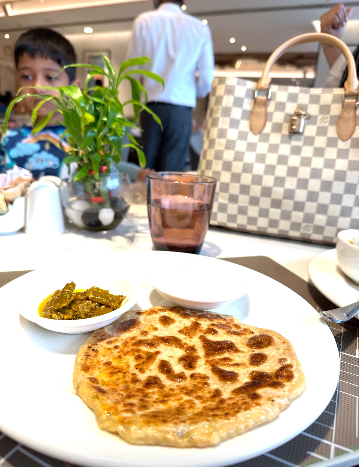 Made to order "Paneer Paratha" for Breakfast at 'The Food Exchange' restaurant at Novotel Mumbai