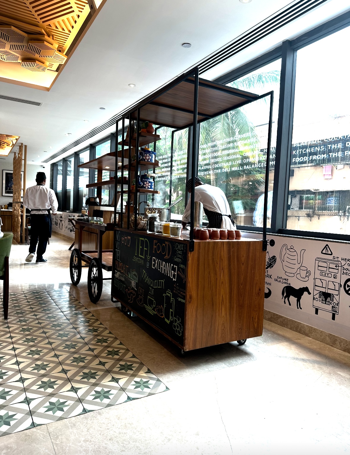 The 'Chai' cart at Food Exchange Restaurant, Novotel Mumbai