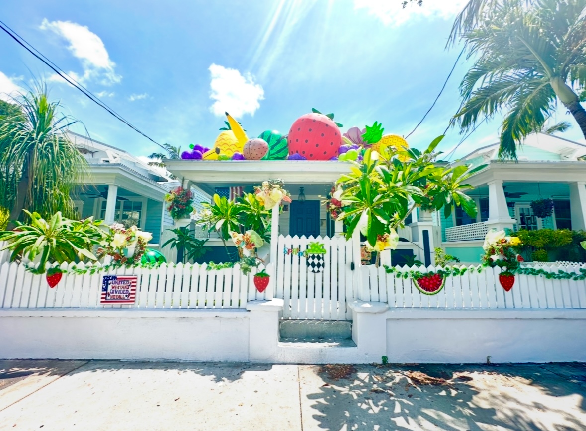 Pretty White Picket Fence House in Key West, Florida