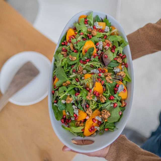 Arugula, Mango, Pomegranate and Walnut Salad