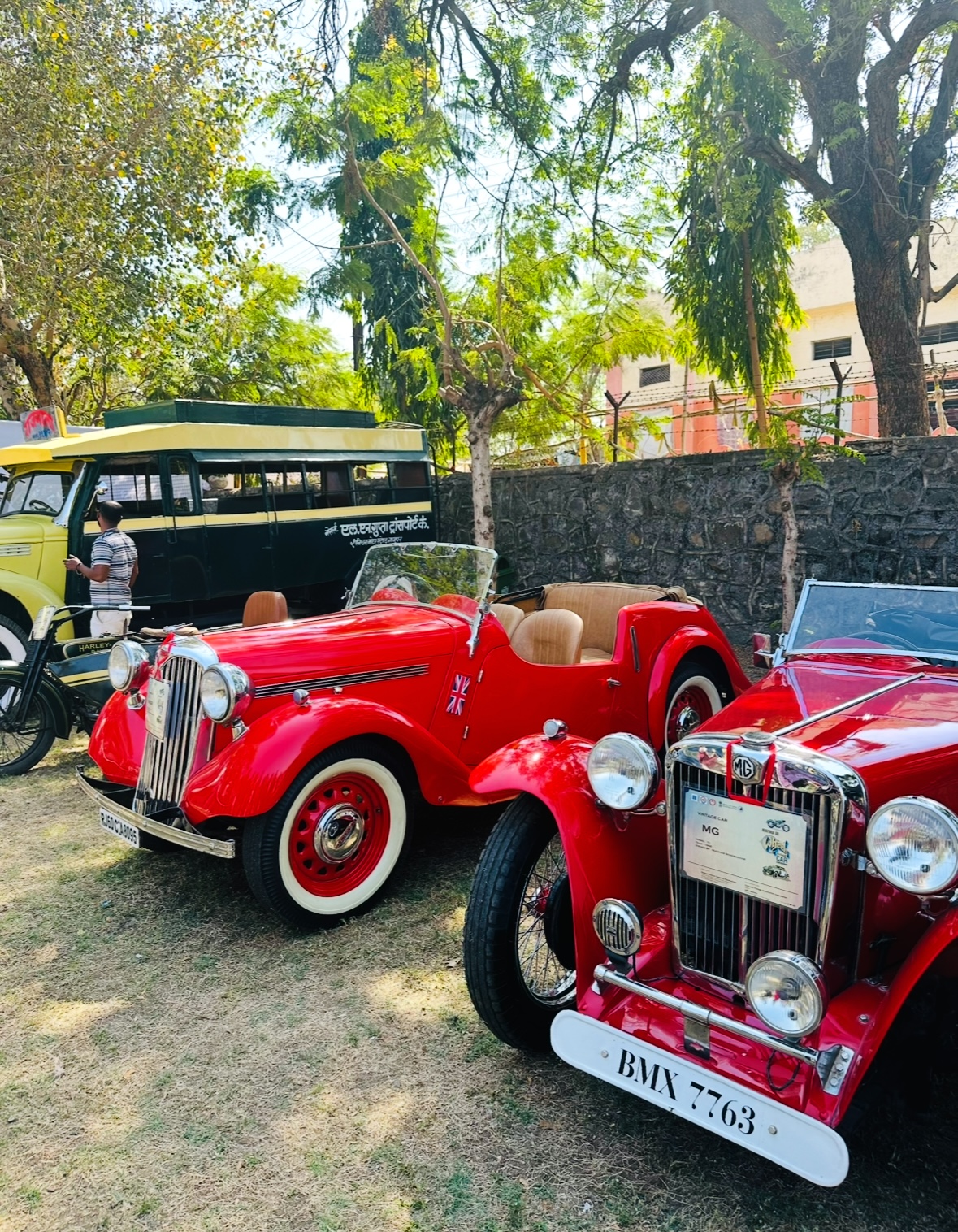 The Bright Red Singer and MG TC duo owned by Rukshad Bhagwagar